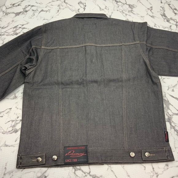 Men's Davoucci Grey Casual Denim Jacket NWT