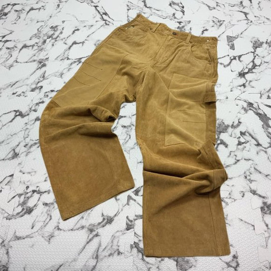 Men’s Davoucci Wheat Tiny Corduroy Genuine Suede Leather Pants NWT