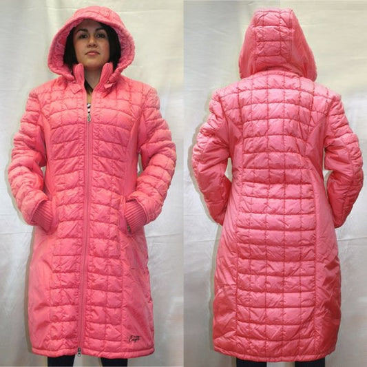 Women's Lady Enyce Pink Quilted Long Puffer Jacket NWT