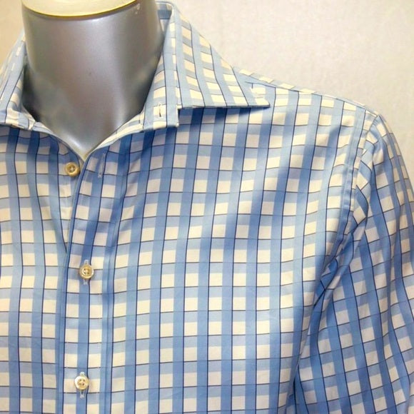 Men's Rufus Lt.Blue | White Plaid Button Down Long Sleeve Shirt NWT