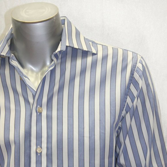 Men's Rufus Lt.Blue | White Striped Long Sleeve Button Down Shirt NWT