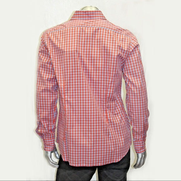 Men's Rufus Orange | Lt.Blue Long Sleeve Button Down Shirt NWT