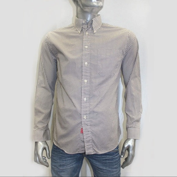 Men's Rufus Brown | White Long Sleeve Button Down Shirt NWT