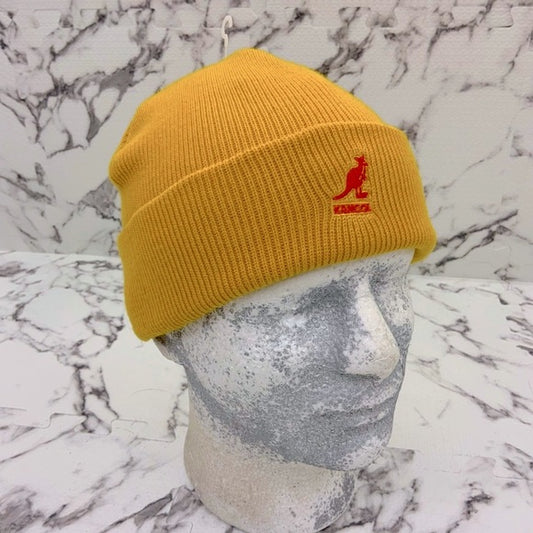 Men's Kangol Cuff Pull On Yellow Mustard Casual Beanies NWT