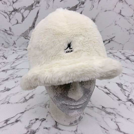 Men's Kangol Off White Faux Fur Fuzzy Casual Bucket Hat NWT