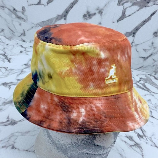 Men's Kangol Orange | Navy | Yellow | White Tie Dye Bucket Hat NWT