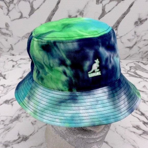 Men's Kangol Lime Green | Navy | White Tie Dye Bucket Hat NWT