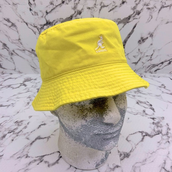 Men's Kangol Canary Yellow Washed Bucket Hat NWT