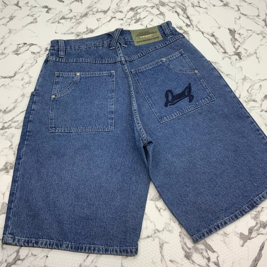 Men's Davoucci Mid Blue Signature Denim Shorts NWT