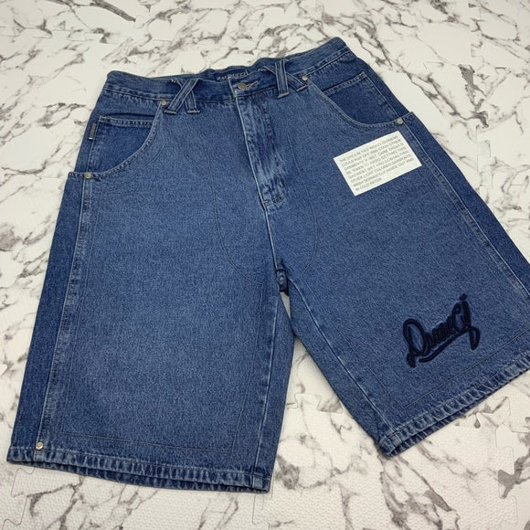 Men's Davoucci Mid Blue Signature Denim Shorts NWT