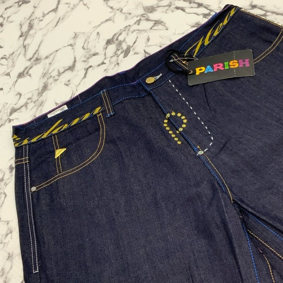 Men's Parish Dk Blue | Gold Denim Shorts NWT