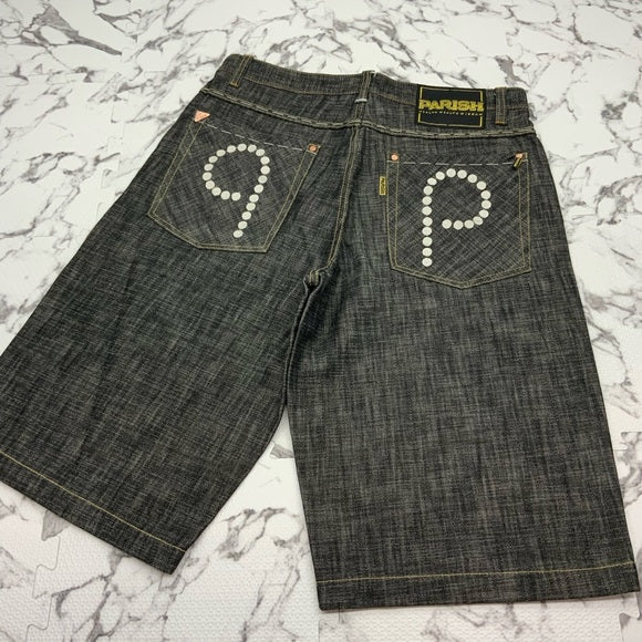 Men's Parish Raw Black Denim Short NWT