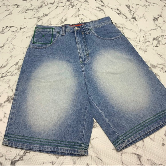 Men's Vokal by Nelly Sandblast | Green Denim Shorts NWT