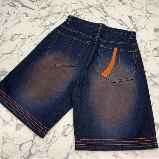 Men's Vokal by Nelly Dk Blue | Orange Denim Shorts NWT