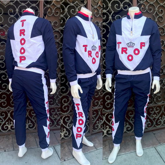 Men's Troop Navy | White | Red Windbreaker Fashion Tracksuit NWT