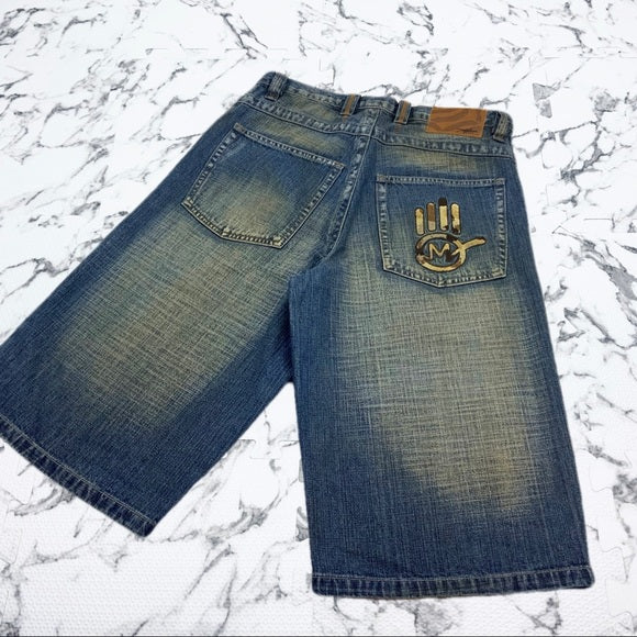 Men's Miskeen Mid Blue Vintage Denim Shorts NWT