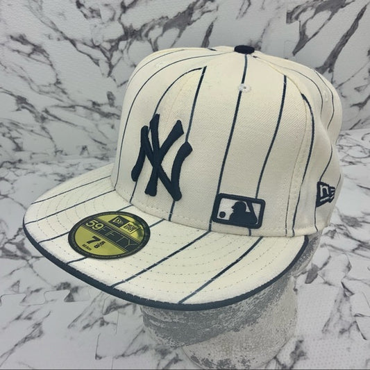 Men's New Era Cap Blue | White | Brown Pinstripe 59FIFTY NY Yankees NWT (Copy)