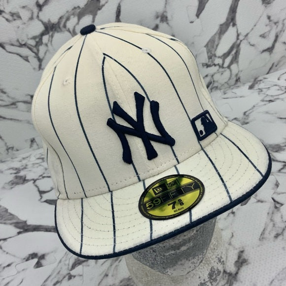 Men's New Era Cap Blue | White | Brown Pinstripe 59FIFTY NY Yankees NWT (Copy)