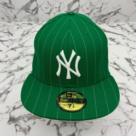 Men's New Era Cap MLB NY Yankees Kelly Green | White Pinstripes 59FIFTY NWT