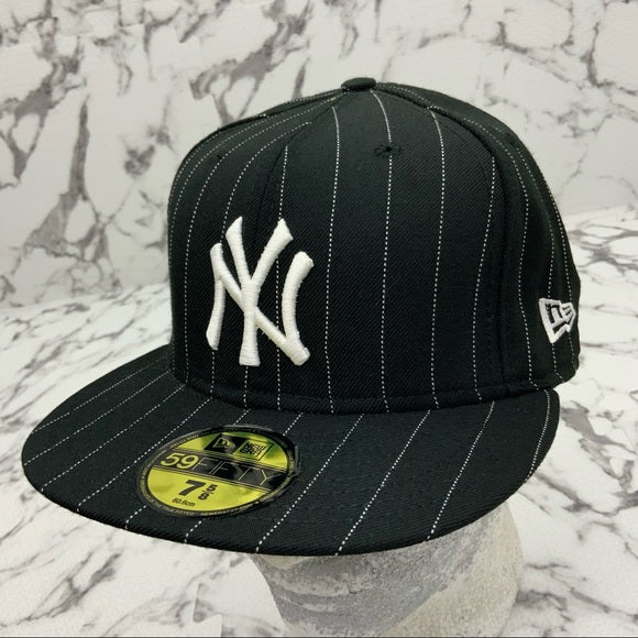 Men's New Era Cap MLB NY Yankees Black | White Pinstripes 59FIFTY NWT