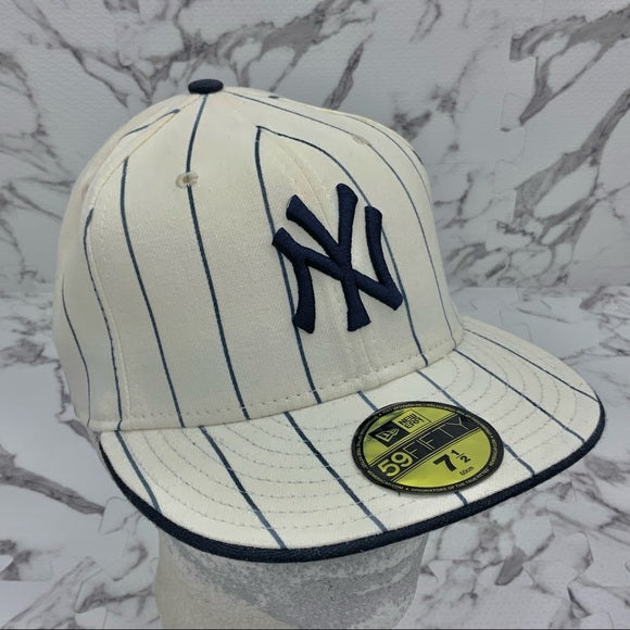 Men's New Era Cap Off White | Navy 59FIFTY NY Yankees