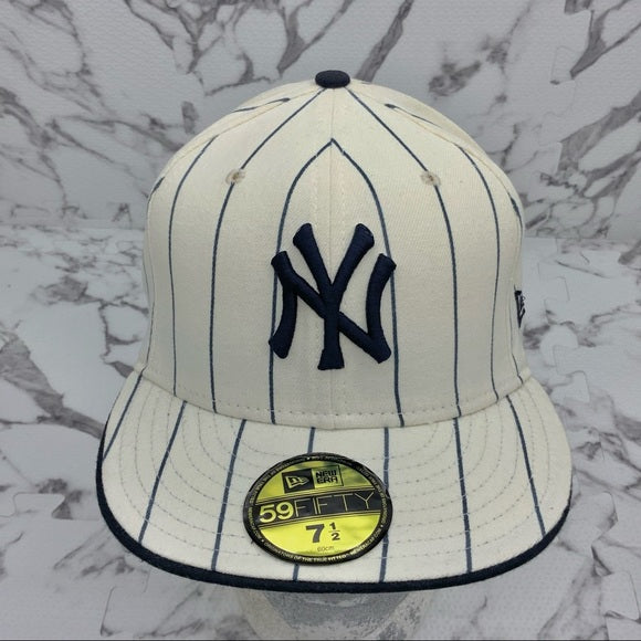 Men's New Era Cap Off White | Navy 59FIFTY NY Yankees