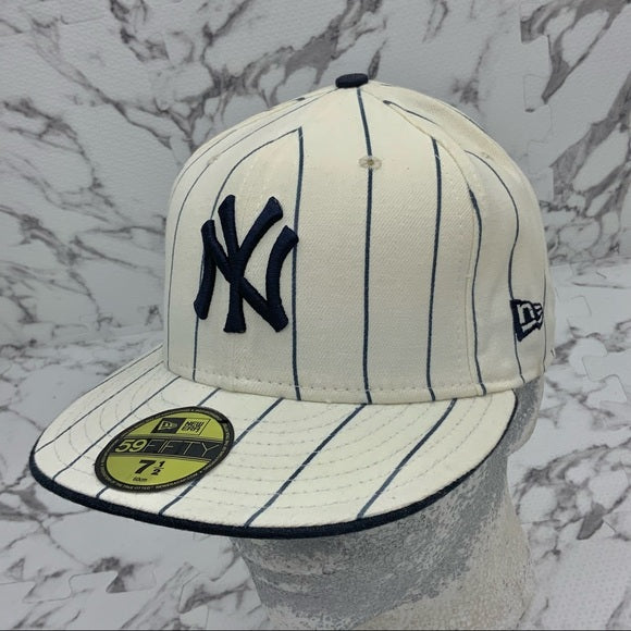 Men's New Era Cap Off White | Navy 59FIFTY NY Yankees