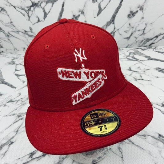 Men's New Era Cap Red | White Street Sign 59FIFTY NY Yankees Limited Edition NWT