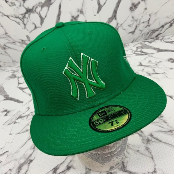 Men's New Era Cap MLB NY Yankees Kelly Green | White Outline 59FIFTY Hat NWT