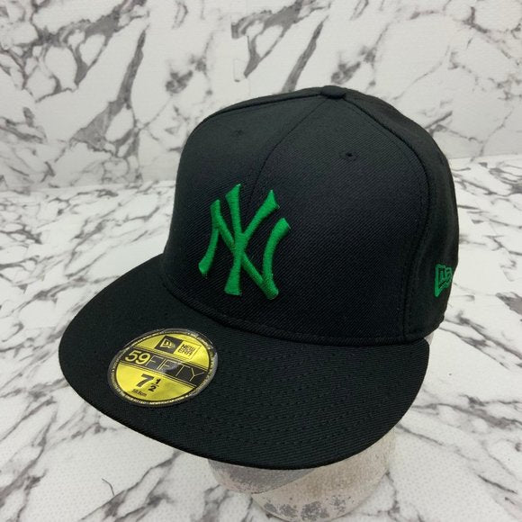 Men’s New Era Cap Black | Kelly Green Metallic MLB NY Yankees 59FIFTY NWT