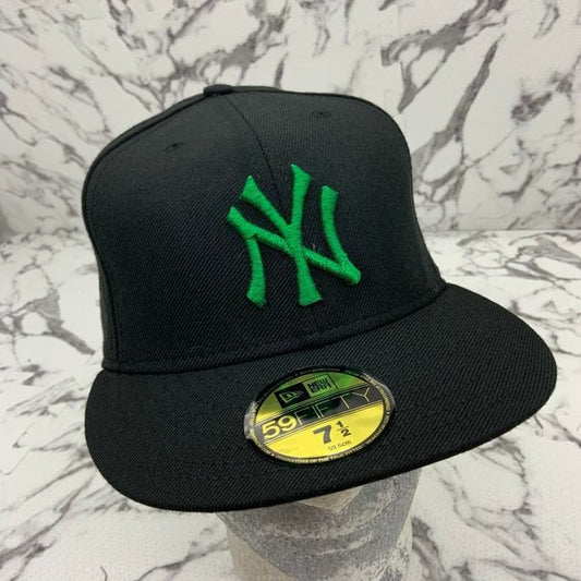 Men’s New Era Cap Black | Kelly Green Metallic MLB NY Yankees 59FIFTY NWT