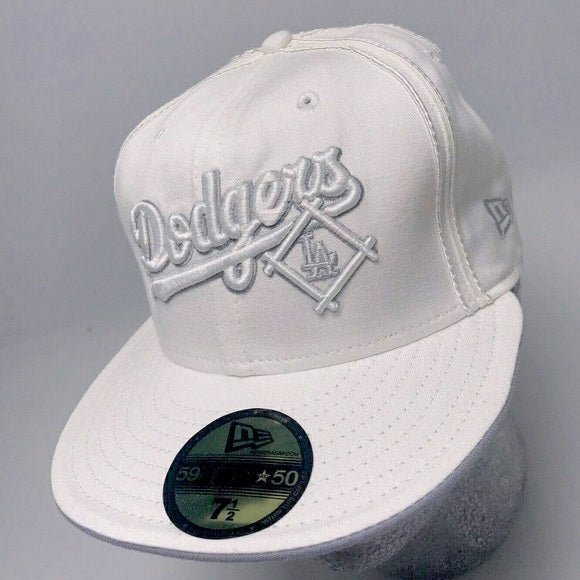 Men's New Era Cap Off White | Grey Los Angeles Dodgers 59FIFTY MLB NWT