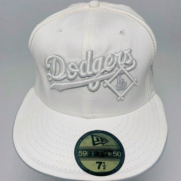 Men's New Era Cap Off White | Grey Los Angeles Dodgers 59FIFTY MLB NWT