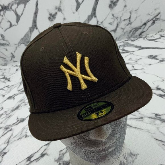 Men's New Era Cap Brown | Gold Metallic NY Yankees 59FIFTY MLB NWT