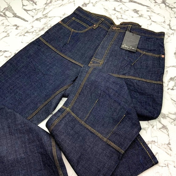 Men's Sean John Raw Dk Blue | Yellow Stitching Denim Pants NWT