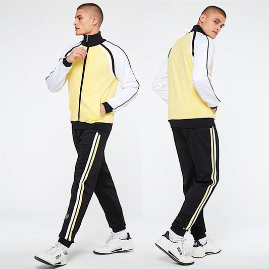 Men’s Sergio Tacchini Yellow | Black | White Casual Tracksuit Set NWT