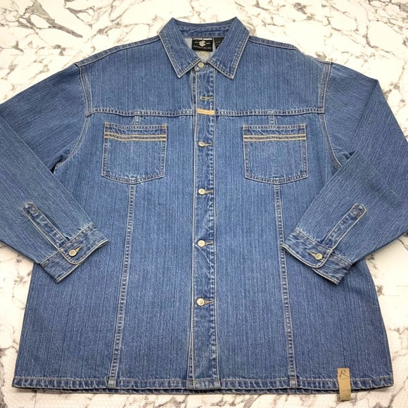 Men's Rocawear Blue | Wheat Casual Denim Jacket NWT