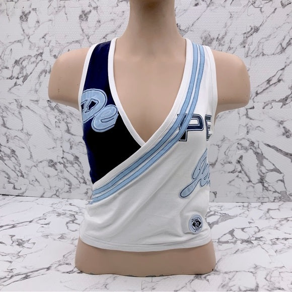 Women’s Pepe Jeans Navy | White | Sky Blue Sleeveless Top NWT