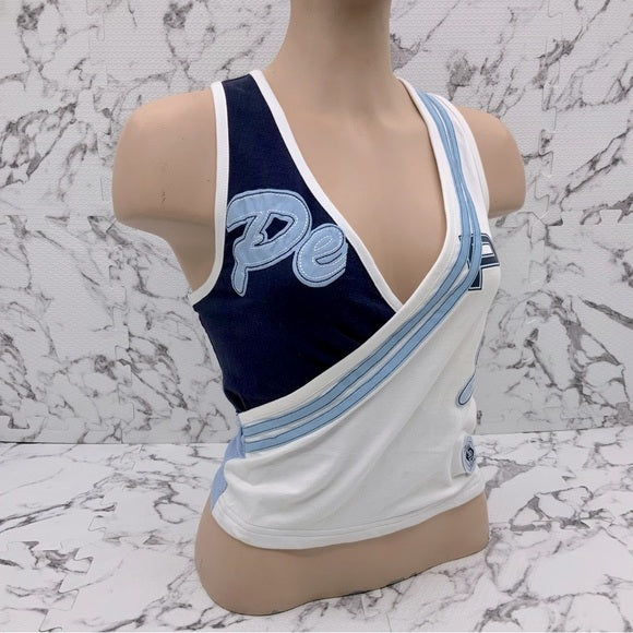 Women’s Pepe Jeans Navy | White | Sky Blue Sleeveless Top NWT