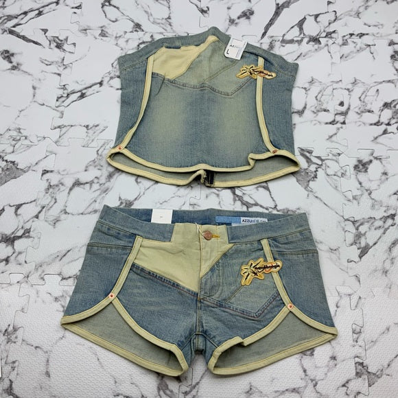 Women’s Azzure Bleached Vintage Denim Shorts NWT