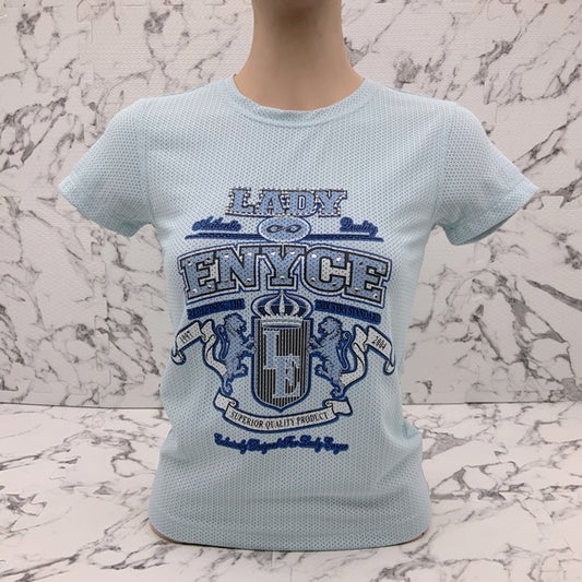 Women's Lady Enyce Sky Blue Mesh Tee Shirt NWT