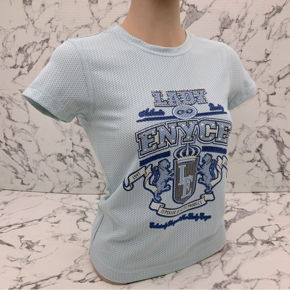 Women's Lady Enyce Sky Blue Mesh Tee Shirt NWT