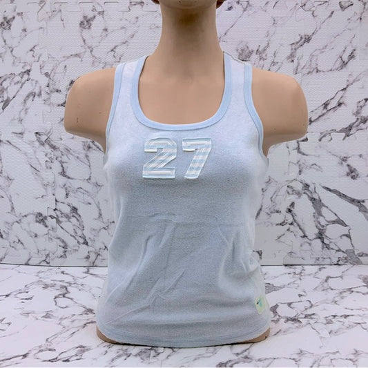 Women's Azzure Sky Blue | White Terry Cloth Tank Top NWT