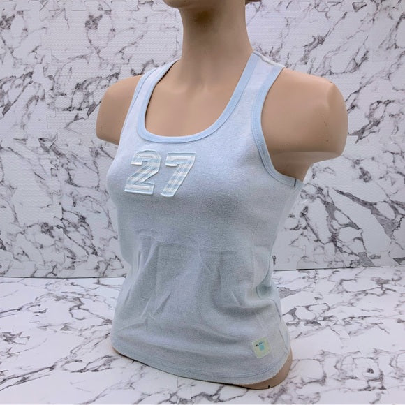 Women's Azzure Sky Blue | White Terry Cloth Tank Top NWT