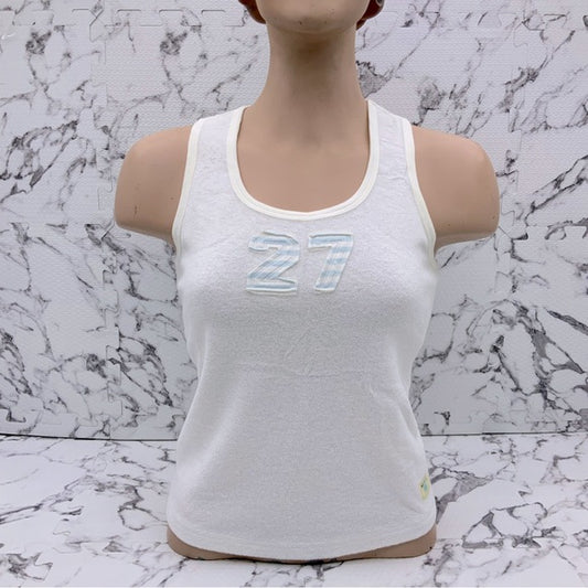 Women's Azzure White | Sky Blue Terry Cloth Tank Top NWT