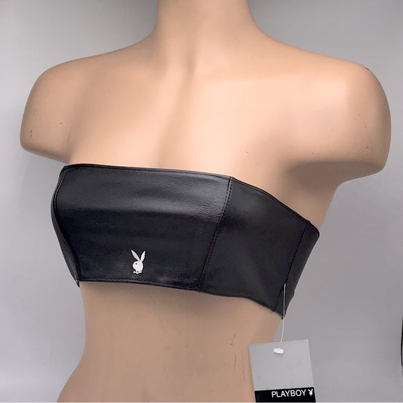 Women’s Playboy Black Tube Genuine Leather NWT