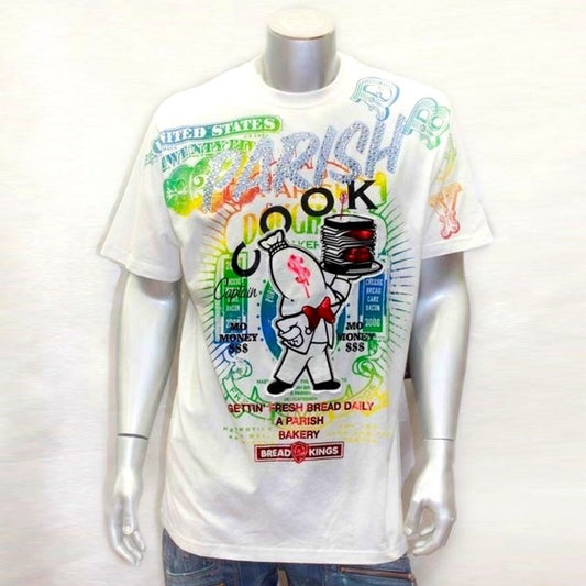 Men's Parish White "$ COOK" Short Sleeve Tee Shirt NWT