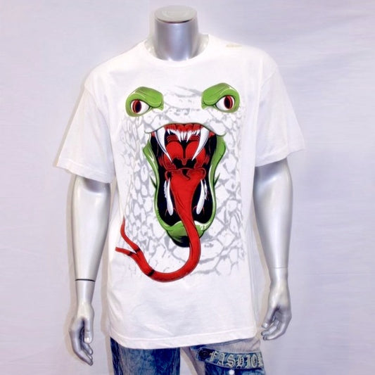 Men's Parish White "Biting can be Deadly" Short Sleeve Tee Shirt NWT