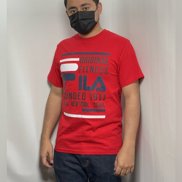 Men's Fila Red Short Sleeve Tee Shirt