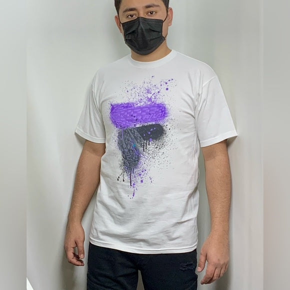 Men's Fila White | Purple | Grey Signature Short Sleeve Tee Shirt
